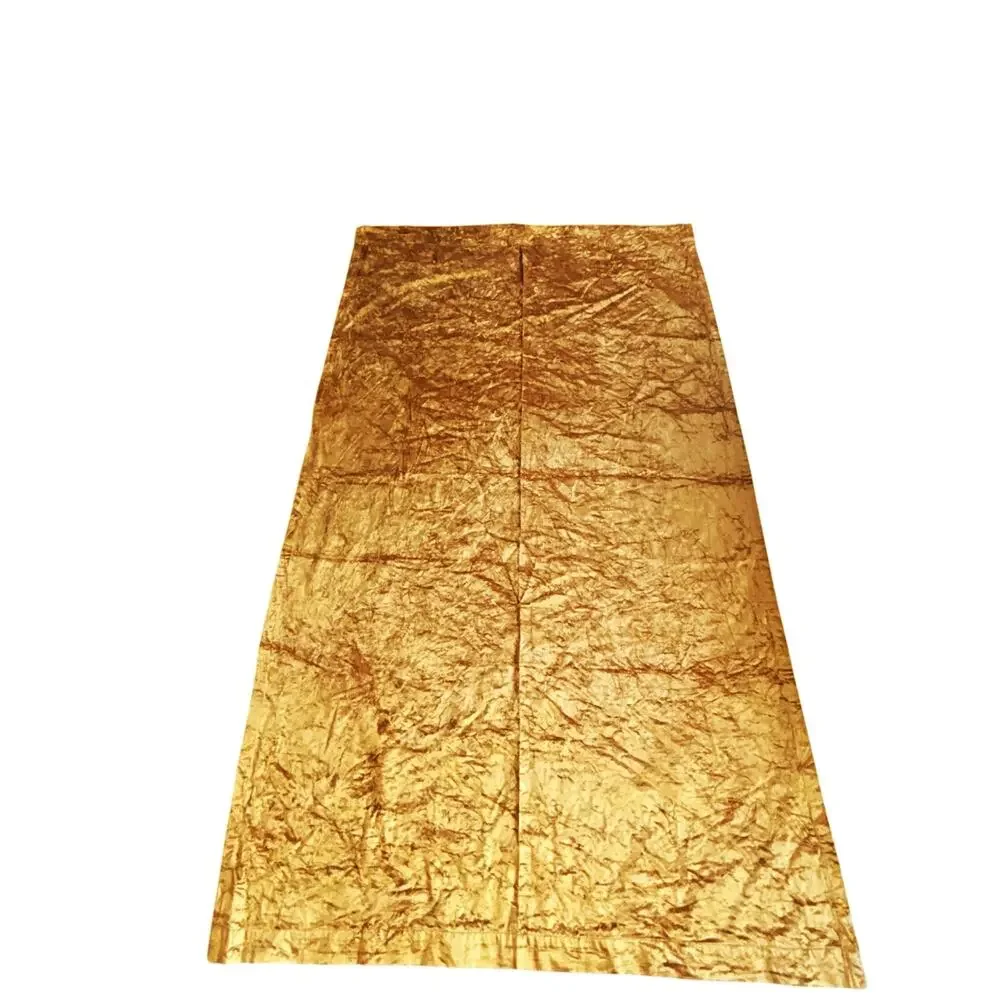 2 panels West Elm Gold Velvet Blackout Curtains 48x84”